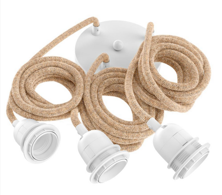 Jute Ceiling Light - 3 Fitting
