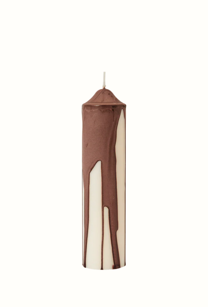 Dryp Pillar Candle - Dark Brown