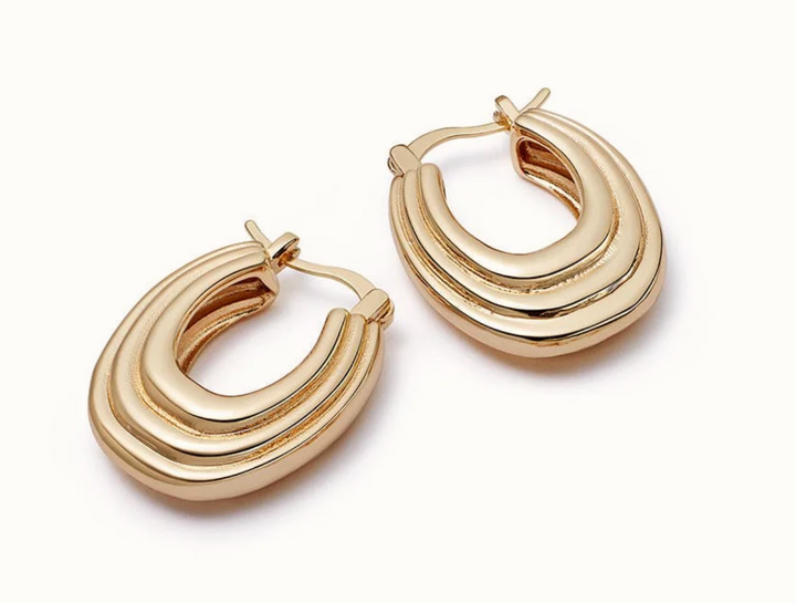 Daisy Mini Ridge Hoops - Gold