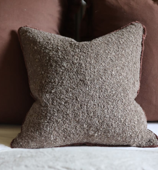Sofia Chocolate Brown Boucle Cushion