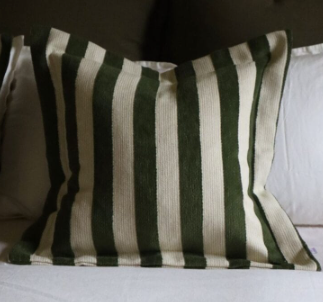 Orla Olive Green Stripe Cushion
