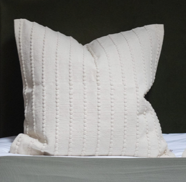 India Cream Textured Stripe Cushion 65 x 65cm