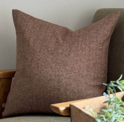Tia Rust Herringbone Cushion 45 x 45cm