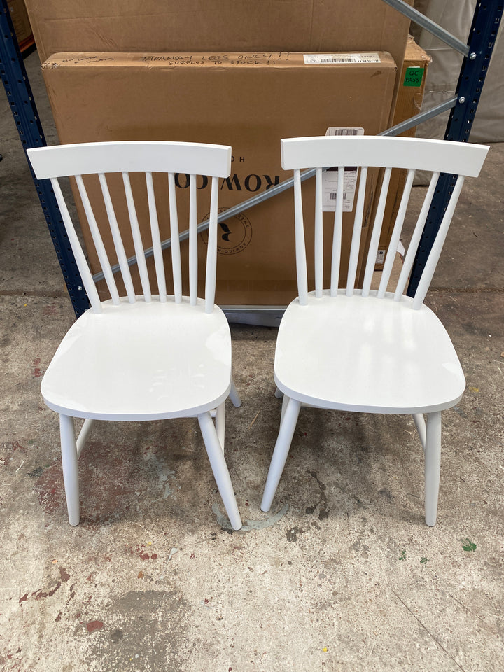 20% OFF Spindle Dining Chairs White Ex-Display