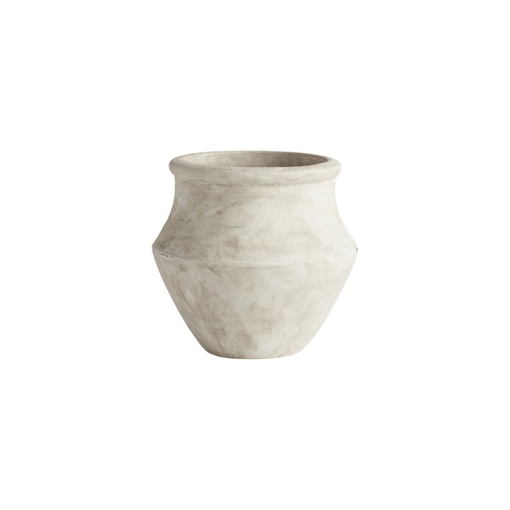 Clay Greek Terracotta pot - White, Mocca