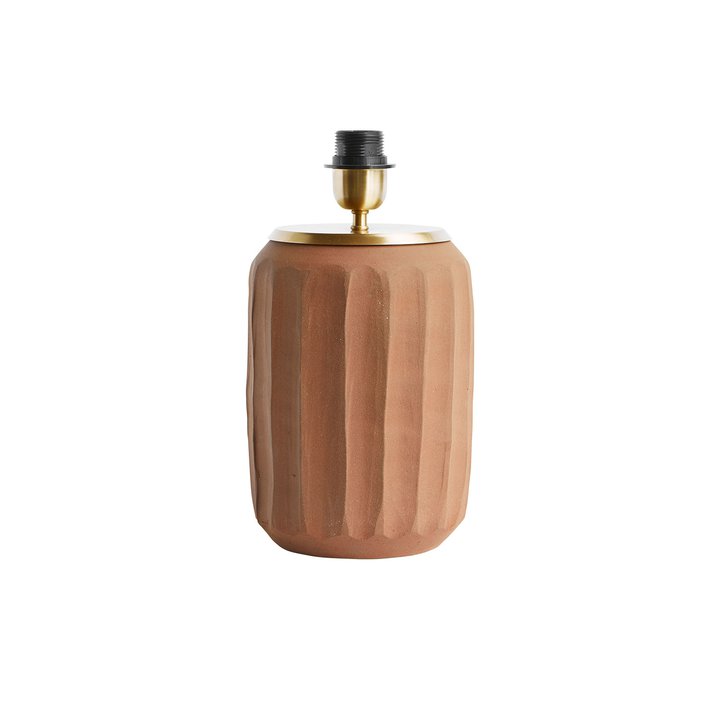 Clay Line Lamp (with shade) - Terracotta/Smoke