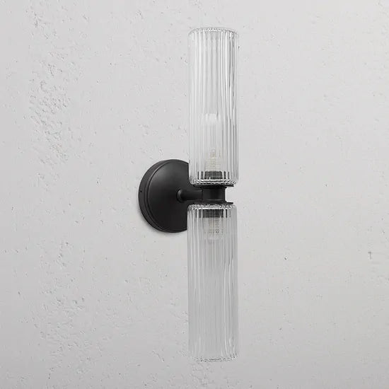 Claremont Medium Dual Wall Light Fluted Glass (different colour finishes)