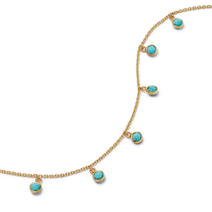Daisy London - Turquoise Charm Necklace 18ct Gold Plate