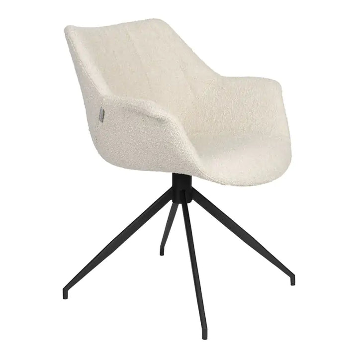 Boucle Swivel Armchair Natural