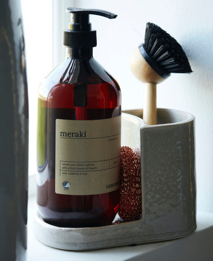 Brush And Soap Holder Shell Grey