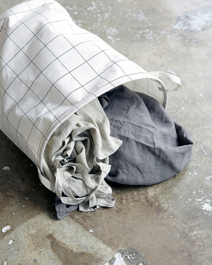 Laundry Bag White/Black Check