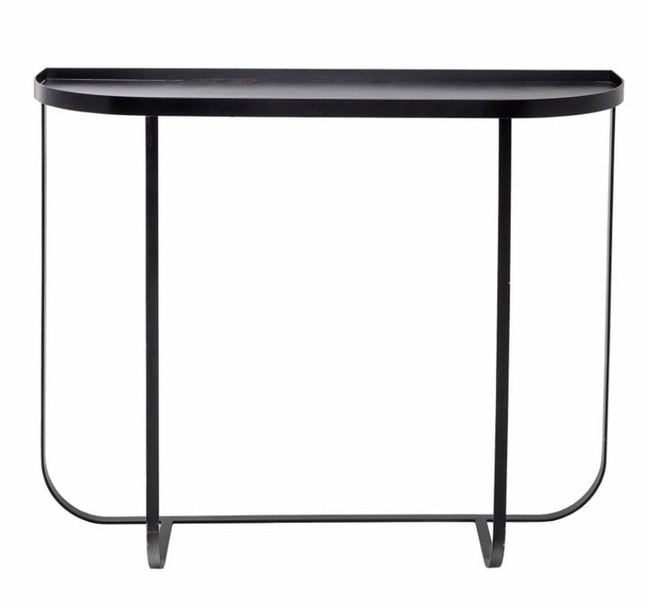 Curved Black Metal Console Table