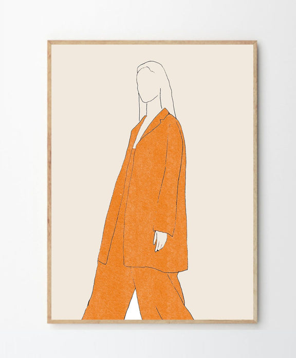 Orange Comfy Suit Framed Print