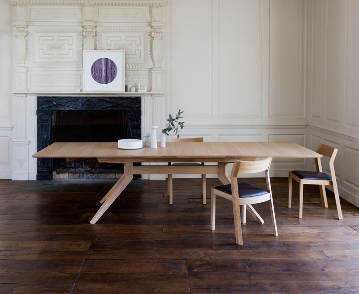 Extending Cross Dining Table (available in oak, black and walnut)