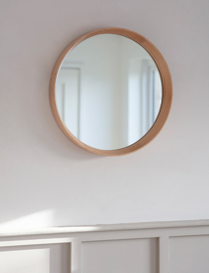 Small Oak Mirror Round - 53cm