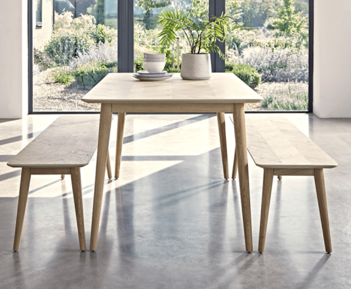 160cm Oak Dining Table Chevron