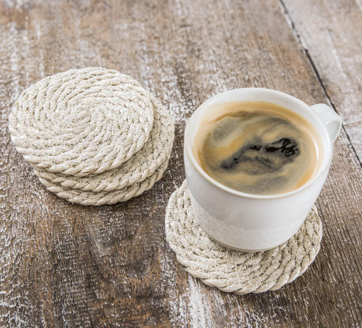 Set of 4 Woven Jute Coasters