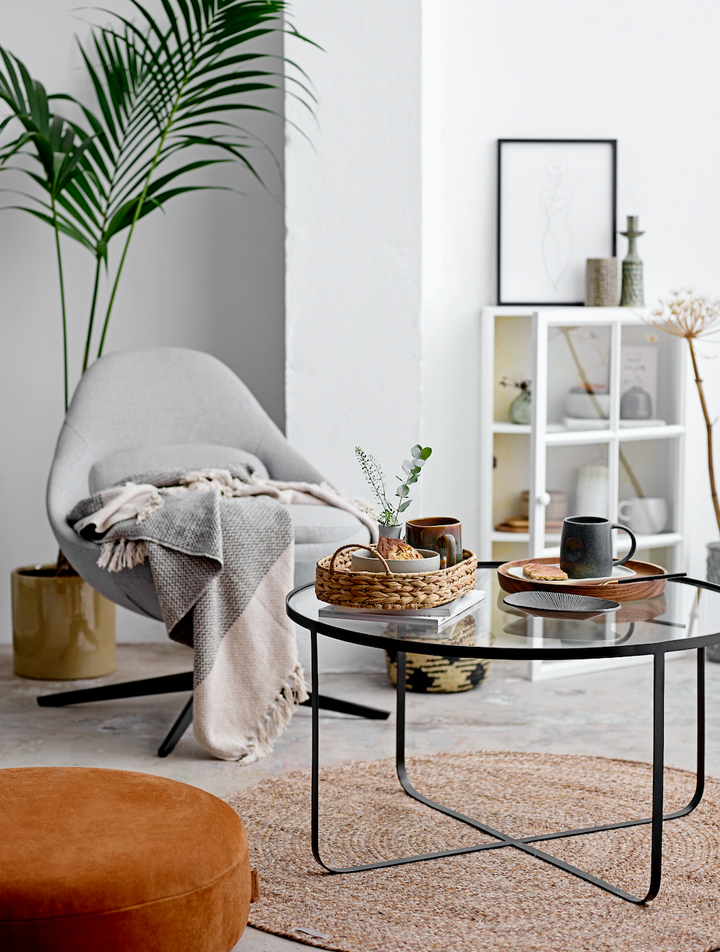 Glass and Black Coffee Table