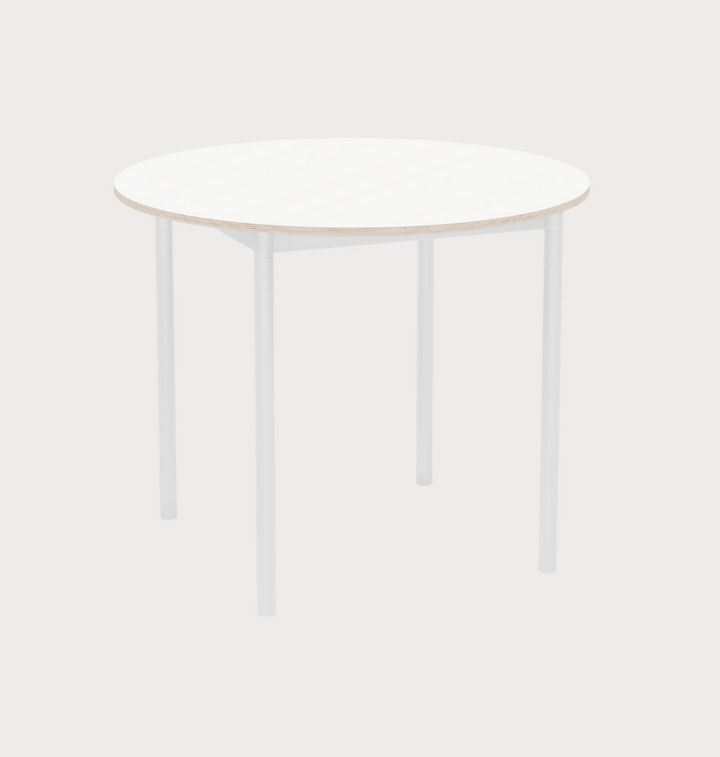 Base White Round Dining Table 90cm