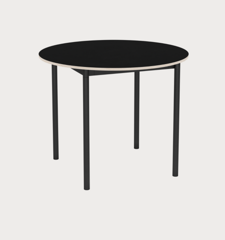Base Round Dining Table Black 90cm