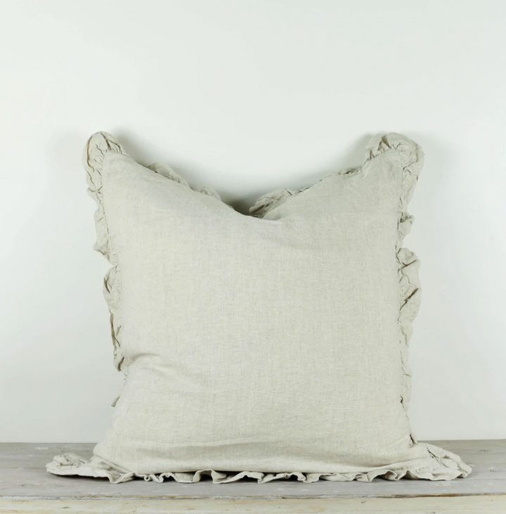 Ruffle Natural Cushion Large