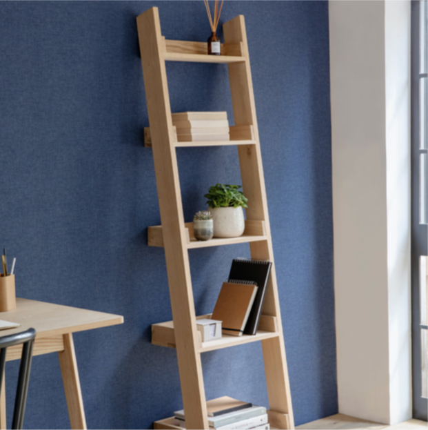 Narrow Oak Ladder Shelf