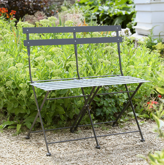 Rive Outdoor Folding Bistro Bench Pebble Home Lifestyle