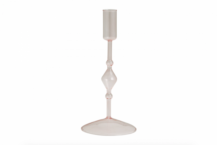 Glass Candleholder (Pale Pink)