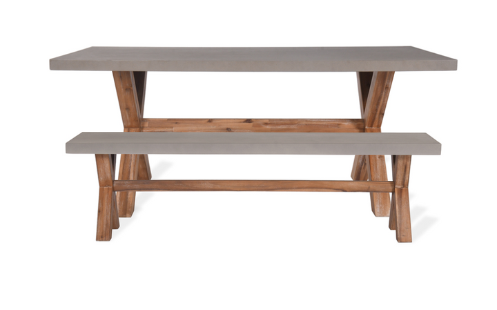 Windsor Outdoor Dining Table and Bench Set (Natural)