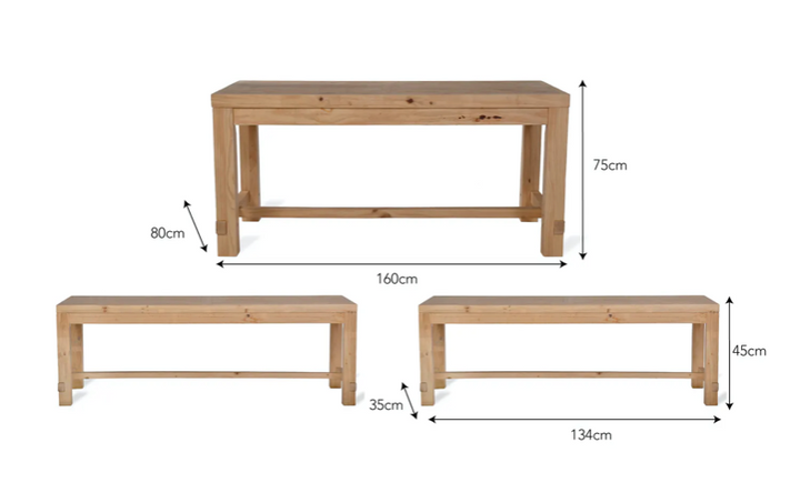 Brookville Dining Table & Bench Set (2 sizes)