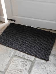 Jute Seagrass Door Mat Black
