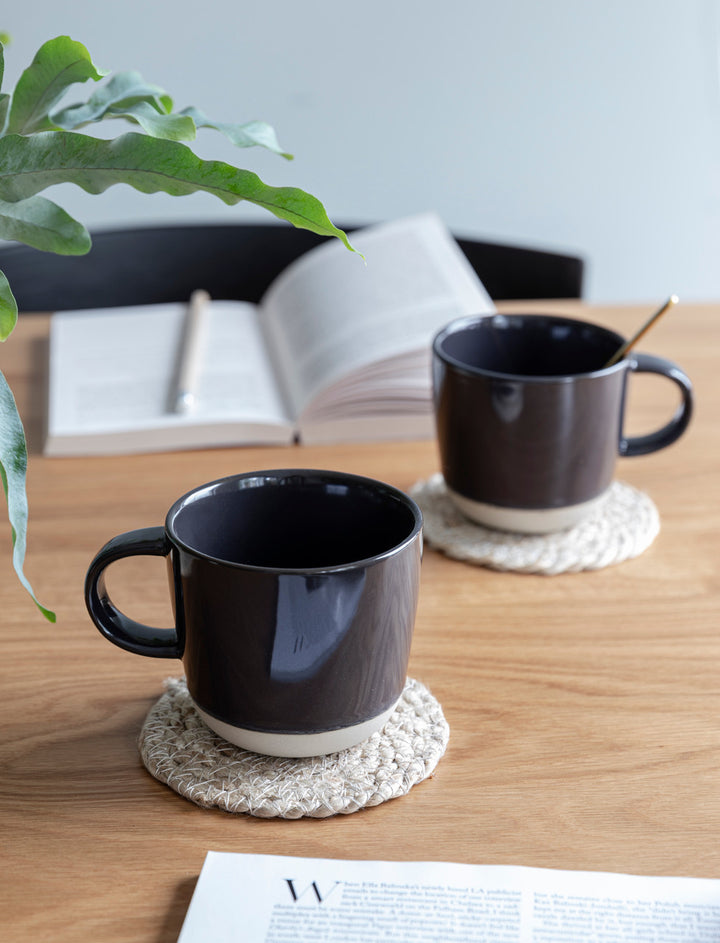 Stoneware Mugs Carbon